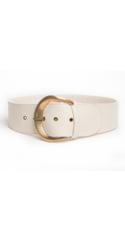 Leather Belt - Cream