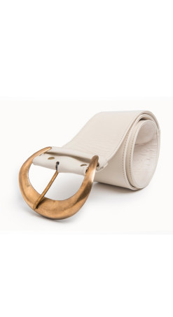 Leather Belt - Cream